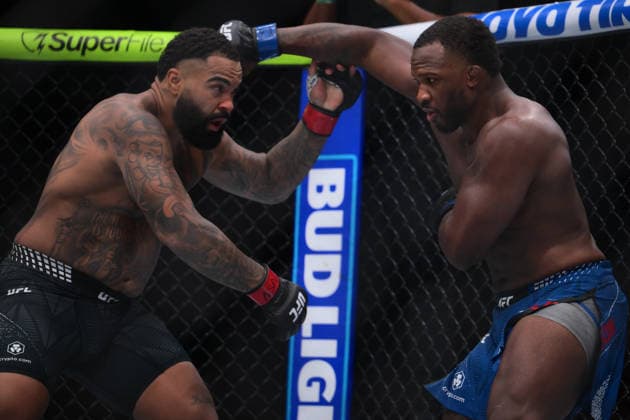 July 11, 2026, Las Vegas, Nevada, USA: GABLE STEVESON defeated ELISHA ELLISON by TKO (strikes) at 2:32 of Round 1.during UFC 329 at the T-Mobile Arena in Las Vegas. UFC 329: Gable Steveson Defeated Elisha Ellison By TKO  - ZUMAo117 20260711_zsp_o117_051 Copyright: xMikaelxOnax