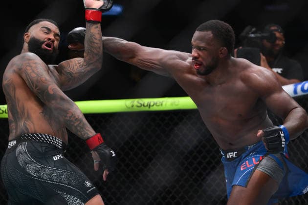 July 11, 2026, Las Vegas, Nevada, USA: GABLE STEVESON defeated ELISHA ELLISON by TKO (strikes) at 2:32 of Round 1.during UFC 329 at the T-Mobile Arena in Las Vegas. Las Vegas USA - ZUMAo117 20260711_zsp_o117_059 Copyright: xMikaelxOnax