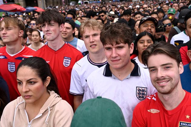 Norway v England FIFA Fan Festival - FIFA World Cup, WM, Weltmeisterschaft, Fussball 2026 England football fans watch the FIFA World Cup 2026 quarter-final match between England and Norway on a giant screen at the FIFA World Cup Fan Festival in Mexico City on July 11, 2026, in Mexico City, Mexico. (Photo by Carlos Tischler Eyepix Group) Copyright: xCarlosxTischler EyepixxGroupx CT_11072026_192732