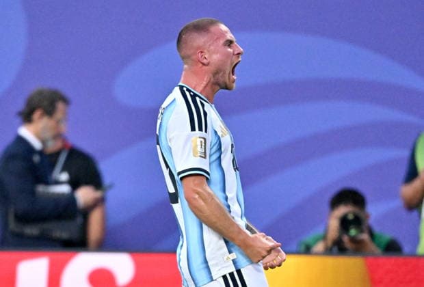 FIFA World Cup, WM, Weltmeisterschaft, Fussball 2026 quarterfinals - Argentina vs Switzerland Alexis Mac Allister of Argentina celebrates after scoring the opening goal during the FIFA World Cup 2026 quarterfinals match Argentina vs Switzerland, in Kansas City, USA, 11 July 2026. KANSAS CITY United States  Copyright: xAMYxKONTRASx