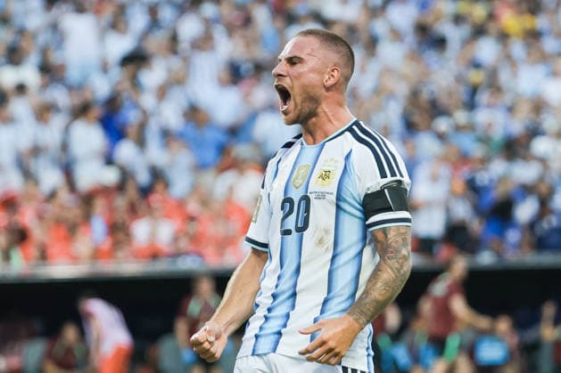 Alexis Mac Allister of Argentina celebrates after scoring the team s first goal during a FIFA Men’s World Cup 2026 quarter-final football match between Argentina and Switzerland at Kansas City Stadium, in Kansas City on July 11th 2026 (Photo by Leo Barrilari SPP)  Copyright: xLeoxBarrilari SPPx Sportspressphoto_SPR189438