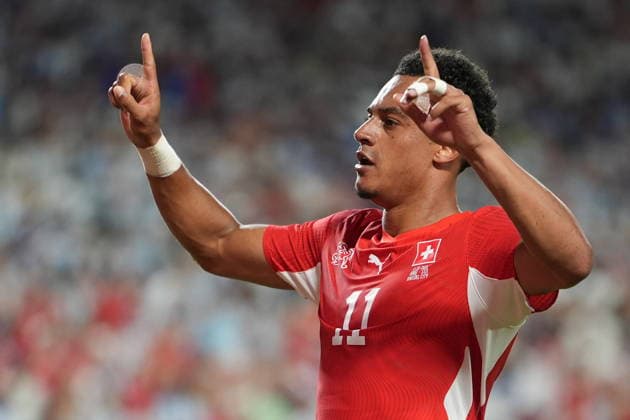 Argentina v Switzerland - FIFA World Cup, WM, Weltmeisterschaft, Fussball 2026 - Quarter Finals KANSAS CITY, MISSOURI, US - JULY 11: Dan Ndoye (11) of Switzerland celebrates after a goal during the 2026 FIFA World Cup quarter-final match between Argentina and Switzerland at Arrowhead Stadium in Kansas City, Missouri, US, on July 11, 2026. Ercin Erturk Anadolu Missouri United States. Editorial use only. Please get in touch for any other usage.  Copyright: x2026xAnadoluxErcinxErturkx