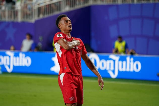 USA: Fussball FIFA World Cup, WM, Weltmeisterschaft, Fussball 2026, Viertelfinale - Argentinien vs Schweiz - Kansas City Stadium (GEHA Field at Arrowhead Stadium, Kansas City, Missouri): Tor und Torjubel zum 1:1 durch Dan Ndoye (Schweiz, 11) Freude, Emotionen, Jubel *** USA Soccer 2026 FIFA World Cup, Quarterfinals: Argentina vs. Switzerland at GEHA Field at Arrowhead Stadium, Kansas City, Missouri. Goal and celebration following the 1-1 equalizer by Dan Ndoye of Switzerland, 11. Joy, emotion, celebration Copyright: xJOERANxSTEINSIEKx