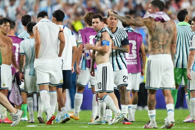 Argentina v Switzerland - FIFA World Cup, WM, Weltmeisterschaft, Fussball 2026 - Quarter Finals KANSAS CITY, MISSOURI, US - JULY 11: Players of Argentina celebrate victory during the 2026 FIFA World Cup quarter-final match between Argentina and Switzerland at Arrowhead Stadium in Kansas City, Missouri, US, on July 11, 2026. Ercin Erturk Anadolu Kansas City United States. Editorial use only. Please get in touch for any other usage.  Copyright: x2026xAnadoluxErcinxErturkx