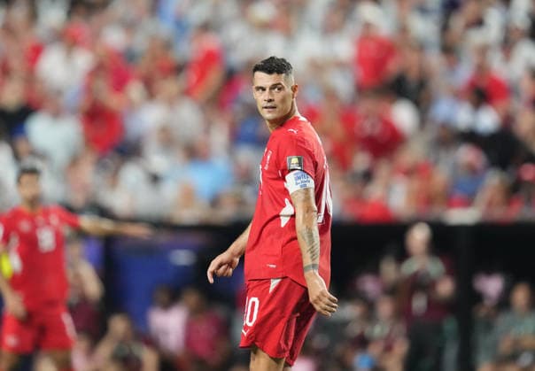 Granit Xhaka (Switzerland) during Argentina and Switzerland, Quarter final FIFA World Cup, WM, Weltmeisterschaft, Fussball 2026, Kansas Stadium, Kansas, USA on July 11, 2026. Thor Wegner DeFodi Images. (Photo by DeFodi Images) - *** Granit Xhaka of Switzerland during the quarterfinal match between Argentina and Switzerland at the 2026 FIFA World Cup, Kansas Stadium, Kansas, USA, on July 11, 2026. Photo by DeFodi Images, Thor Wegner, DeFodi Images
