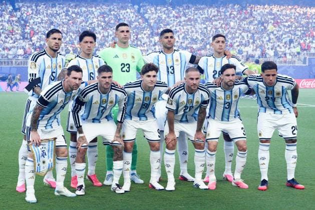 Argentina players pose for team photo during a FIFA Men’s World Cup 2026 quarter-final football match between Argentina and Switzerland at Kansas City Stadium, in Kansas City on July 11th 2026 (Photo by Alexandra Fechete SPP)  Copyright: xAlexandraxFechete SPPx Sportspressphoto_SPR189538