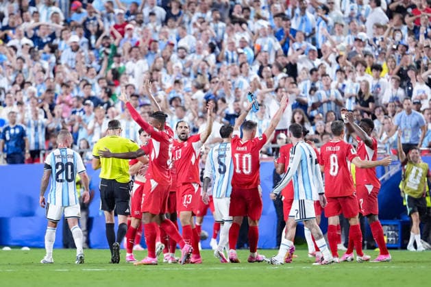 Ricardo Rodriguez of Switzerland reacts during a FIFA Men’s World Cup 2026 quarter-final football match between Argentina and Switzerland at Kansas City Stadium, in Kansas City on July 11th 2026 (Photo by Alexandra Fechete SPP)  Copyright: xAlexandraxFechete SPPx Sportspressphoto_SPR189569