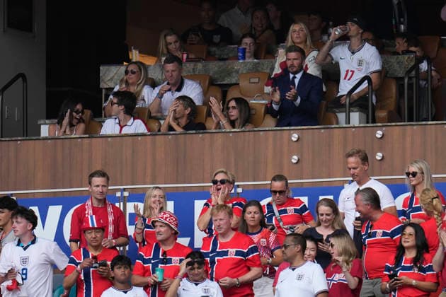 July 11, 2026, Miami Gardens, Florida, USA: David Beckham in the stands during the quarterfinal match between England and Norway at Miami Stadium. England defeated Norway 2-1. World Cup 2026: Quarterfinal: England 2 : 1 Norway  - ZUMAd212 20260711_zsp_d212_009 Copyright: xRichardxDolex