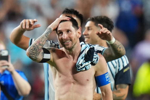 Argentina v Switzerland - FIFA World Cup, WM, Weltmeisterschaft, Fussball 2026 - Quarter Finals KANSAS CITY, MISSOURI, US - JULY 11: Messi of Argentina celebrates victory during the 2026 FIFA World Cup quarter-final match between Argentina and Switzerland at Arrowhead Stadium in Kansas City, Missouri, US, on July 11, 2026. Ercin Erturk Anadolu Kansas City United States. Editorial use only. Please get in touch for any other usage.  Copyright: x2026xAnadoluxErcinxErturkx