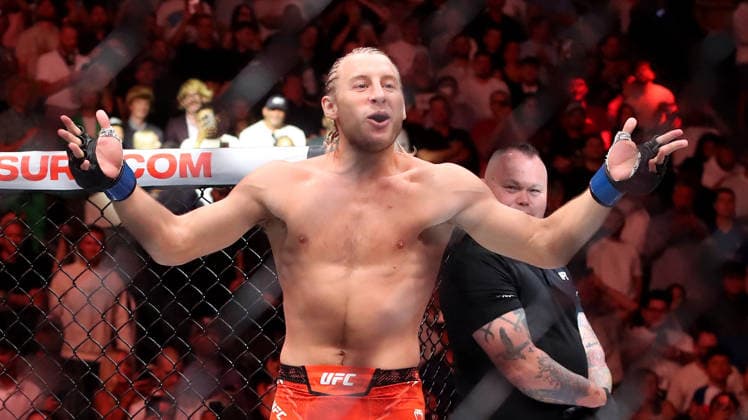 UFC 329, T-Mobile Arena, Las Vegas, United States 11 7 2026 Paddy Pimblett celebrates his victory over Benoit Saint-Denis Paddy Pimblett celebrates his victory over Benoit Saint-Denis 11 7 2026  Copyright: xx McgregorHolloway_Hoganphotos16A112