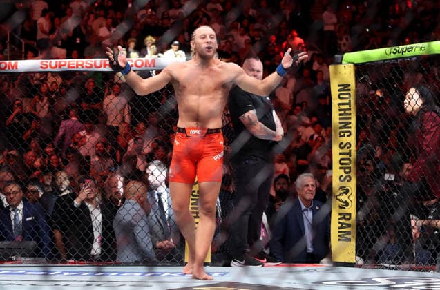 UFC 329, T-Mobile Arena, Las Vegas, United States 11 7 2026 Paddy Pimblett celebrates his victory over Benoit Saint-Denis Paddy Pimblett celebrates his victory over Benoit Saint-Denis 11 7 2026  Copyright: xx McgregorHolloway_Hoganphotos16112