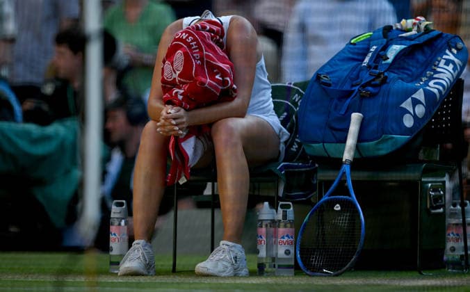 (260712) -- LONDON, July 12, 2026 -- Linda Noskova of the Czech Republic reacts after winning the women s singles final against Karolina Muchova of the Czech Republic at the Wimbledon Tennis Championships in London, Britain, on July 11, 2026. ) (SP)BRITAIN-LONDON-TENNIS-WIMBLEDON-WOMEN S SINGLES LixYing 
