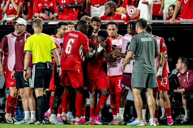 KANSAS CITY - Breel Embolo of Switzerland is in tears after the red card during the 2026 World Cup match between Argentina and Switzerland at Arrowhead Stadium on July 11, 2026, in Kansas City, United States. (Photo by Stefan Koops EYE4IMAGES DeFodi Images) - *** KANSAS CITY: Breel Embolo of Switzerland is in tears after receiving a red card during the 2026 World Cup match between Argentina and Switzerland at Arrowhead Stadium on July 11, 2026, in Kansas City, United States. Photo by Stefan Koops, EYE4IMAGES, DeFodi Images