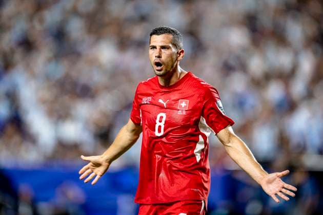 KANSAS CITY - Remo Frueler of Switzerland during the 2026 World Cup match between Argentina and Switzerland at Arrowhead Stadium on July 11, 2026, in Kansas City, United States. (Photo by Stefan Koops EYE4IMAGES DeFodi Images) - *** KANSAS CITY Remo Frueler of Switzerland during the 2026 World Cup match between Argentina and Switzerland at Arrowhead Stadium on July 11, 2026, in Kansas City, United States Photo by Stefan Koops EYE4IMAGES DeFodi Images