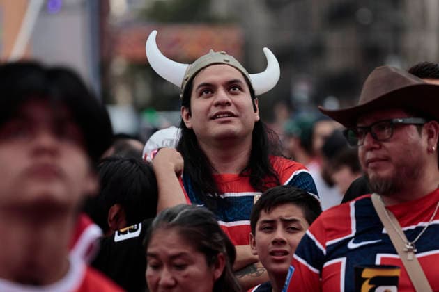 July 11, 2026, Mexico City, Cdmx, Mexico: In a closely contested match between the England and Norway national teams, hundreds of Mexican fansÃ¢â‚¬supporters of the Vikings and their star player Erling HaalandÃ¢â‚¬had to accept the English team s victory; goals from Jude Bellingham knocked the Nordic side out of the 2026 FIFA World Cup, WM, Weltmeisterschaft, Fussball The Mexican fans arrived at the Fan Festival wearing the famous Vikings team jerseys, face paint, and flagsÃ¢â‚¬with some even sporting horned helmetsÃ¢â‚¬and they even performed a rowing motion in Mexico City s ZoÂ³calo. Norway Is Eliminated From The World Cup..  - ZUMAp204 0861356776st Copyright: xJosuexPerezx