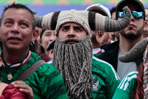 July 11, 2026, Mexico City, Cdmx, Mexico: In a closely contested match between the England and Norway national teams, hundreds of Mexican fansÃ¢â‚¬supporters of the Vikings and their star player Erling HaalandÃ¢â‚¬had to accept the English team s victory; goals from Jude Bellingham knocked the Nordic side out of the 2026 FIFA World Cup, WM, Weltmeisterschaft, Fussball The Mexican fans arrived at the Fan Festival wearing the famous Vikings team jerseys, face paint, and flagsÃ¢â‚¬with some even sporting horned helmetsÃ¢â‚¬and they even performed a rowing motion in Mexico City s ZoÂ³calo. Norway Is Eliminated From The World Cup..  - ZUMAp204 0861356786st Copyright: xJosuexPerezx