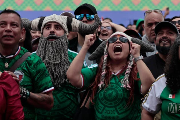 July 11, 2026, Mexico City, Cdmx, Mexico: In a closely contested match between the England and Norway national teams, hundreds of Mexican fansÃ¢â‚¬supporters of the Vikings and their star player Erling HaalandÃ¢â‚¬had to accept the English team s victory; goals from Jude Bellingham knocked the Nordic side out of the 2026 FIFA World Cup, WM, Weltmeisterschaft, Fussball The Mexican fans arrived at the Fan Festival wearing the famous Vikings team jerseys, face paint, and flagsÃ¢â‚¬with some even sporting horned helmetsÃ¢â‚¬and they even performed a rowing motion in Mexico City s ZoÂ³calo. Norway Is Eliminated From The World Cup..  - ZUMAp204 0861356792st Copyright: xJosuexPerezx