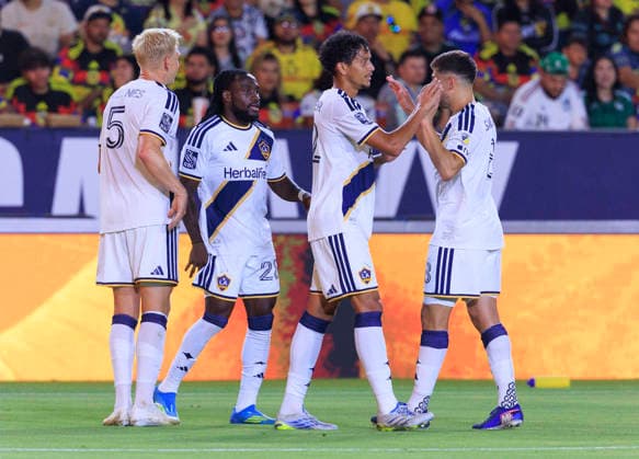 July 11, 2026, Carson, California, USA: Joseph Paintsil 28 of the LA Galaxy celebrates his goal during their International Friendly, Länderspiel, Nationalmannschaft game against Club America on Saturday July 11, 2026 at the Dignity Health Sports Park Stadium in Carson, California. ARIANA RUIZ PI Carson USA - ZUMAp124 20260711_zaa_p124_007 Copyright: xArianaxRuizx