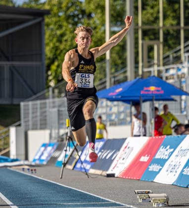 Deutsche Meisterschaften U20; Bochum-Wattenscheid, 11.07.2026 Benedikt Maurer (LG Stadtwerke München); Deutsche Meisterschaften U20 im Lohrheide-Stadion in Bochum-Wattenscheid am 11.07.2026, (Nordrhein-Westfalen). *** German U20 Championships, Bochum-Wattenscheid, July 11, 2026; Benedikt Maurer, LG Stadtwerke München; German U20 Championships at Lohrheide Stadium in Bochum-Wattenscheid on July 11, 2026, North Rhine-Westphalia Copyright: xBEAUTIFULxSPORTS KJPetersx