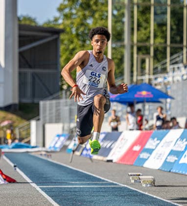 Deutsche Meisterschaften U20; Bochum-Wattenscheid, 11.07.2026 Joel Yamah (SCC Berlin); Deutsche Meisterschaften U20 im Lohrheide-Stadion in Bochum-Wattenscheid am 11.07.2026, (Nordrhein-Westfalen). *** German U20 Championships, Bochum-Wattenscheid, July 11, 2026; Joel Yamah, SCC Berlin; German U20 Championships at Lohrheide Stadium in Bochum-Wattenscheid on July 11, 2026, North Rhine-Westphalia Copyright: xBEAUTIFULxSPORTS KJPetersx