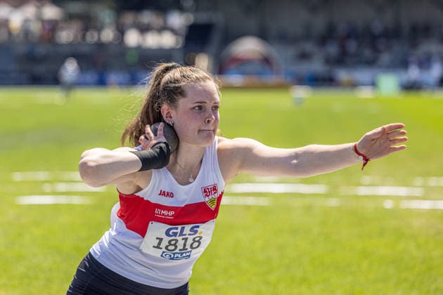 Deutsche Meisterschaften U20; Bochum-Wattenscheid, 11.07.2026 Anna-Maria Weber (VfB Stuttgart 1893); Deutsche Meisterschaften U20 im Lohrheide-Stadion in Bochum-Wattenscheid am 11.07.2026, (Nordrhein-Westfalen). *** German U20 Championships, Bochum-Wattenscheid, July 11, 2026 Anna Maria Weber, VfB Stuttgart 1893 German U20 Championships at Lohrheide Stadium in Bochum-Wattenscheid on July 11, 2026, North Rhine-Westphalia Copyright: xBEAUTIFULxSPORTS KJPetersx