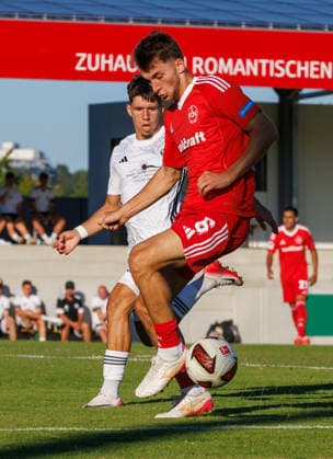 11.07.2026 - Fussball - Saison 2026 2027 - Testspiel Freundschaftsspiel Vorbereitungsspiel: SpVgg Ansbach 09 - 1. FC Nürnberg Nuernberg FCN ( Club ) - Sportfoto Zink DaMa - xdaxmax - Adam Markhiev (6, 1. FC Nürnberg FCN ) im Angriff *** July 11, 2026 Soccer Season 2026–2027 Exhibition Match Friendly Match Preseason Match SpVgg Ansbach 09 vs. 1 FC Nürnberg Nuremberg FCN Club Sports Photo Zink DaMa xdaxmax Adam Markhiev 6, 1 FC Nürnberg FCN on the attack