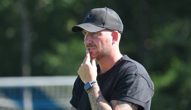 Fußball Testspiel FSV 08 Bietigheim-Bissingen vs. SG Sonnenhof Großaspach , Trainer Pascal Reinhardt ( Aspach ) *** Soccer Friendly Match: FSV 08 Bietigheim-Bissingen vs. SG Sonnenhof Großaspach; Coach: Pascal Reinhardt, Aspach