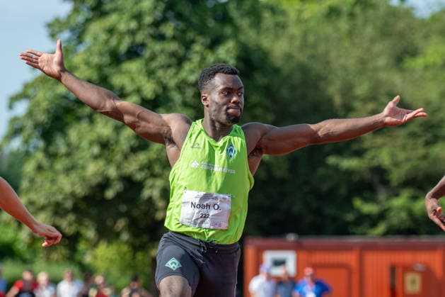 RECORD DATE NOT STATED Norddeutsche Leichtathletik Meisterschaften - Bremen, Deutschland 11.07.2026 BREMEN, DEUTSCHLAND - JULY 11: Noah OLABISI (Start Nr. 222, SV Werder Bremen) during the Norddeutsche Leichtathletik Meisterschaften at Bremen on July 11, 2026 in Bremen, Deutschland. *** North German Track and Field Championships, Bremen, Germany, July 11, 2026 BREMEN, GERMANY JULY 11 Noah OLABISI Start No. 222, SV Werder Bremen during the North German Track and Field Championships in Bremen on July 11, 2026 in Bremen, Germany Copyright: xBEAUTIFULxSPORTS PeterxWeberx