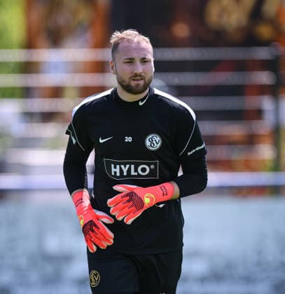 Fussball 1. Bundesliga 2026 2027 Testspiel 11.07.2026 SV Elversberg - FC Thun Torwart Nicolas Kristof (SV Elversberg) *** Soccer, Bundesliga 1, 2026–2027, Friendly Match, July 11, 2026, SV Elversberg vs. FC Thun, Goalkeeper Nicolas Kristof, SV Elversberg