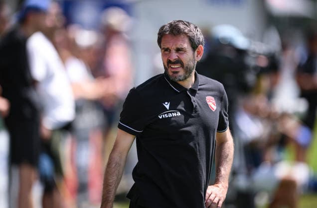 Fussball 1. Bundesliga 2026 2027 Testspiel 11.07.2026 SV Elversberg - FC Thun Trainer Gian - Luca Privitelli (FC Thun) *** Soccer, Bundesliga 1, 2026–2027, Friendly Match, July 11, 2026, SV Elversberg vs. FC Thun, Coach Gian Luca Privitelli, FC Thun