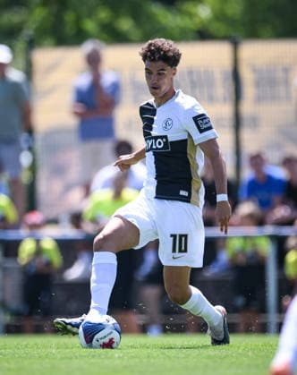 Fussball 1. Bundesliga 2026 2027 Testspiel 11.07.2026 SV Elversberg - FC Thun Noah Darvich (SV Elversberg) *** Soccer, Bundesliga 1, 2026–2027, Friendly Match, July 11, 2026, SV Elversberg vs. FC Thun, Noah Darvich, SV Elversberg