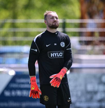 Fussball 1. Bundesliga 2026 2027 Testspiel 11.07.2026 SV Elversberg - FC Thun Torwart Nicolas Kristof (SV Elversberg) *** Soccer, Bundesliga 1, 2026–2027, Friendly Match, July 11, 2026, SV Elversberg vs. FC Thun, Goalkeeper Nicolas Kristof, SV Elversberg