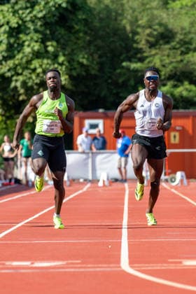 RECORD DATE NOT STATED Norddeutsche Leichtathletik Meisterschaften - Bremen, Deutschland 11.07.2026 BREMEN, DEUTSCHLAND - JULY 11: Noah OLABISI (Start Nr. 222, SV Werder Bremen), James ADEBOLA (Start Nr. 157, SCC Berlin) during the Norddeutsche Leichtathletik Meisterschaften at Bremen on July 11, 2026 in Bremen, Deutschland. *** North German Track and Field Championships, Bremen, Germany, July 11, 2026 BREMEN, GERMANY JULY 11 Noah OLABISI, Start No. 222, SV Werder Bremen, James ADEBOLA, bib No. 157, SCC Berlin, during the North German Track and Field Championships in Bremen on July 11, 2026, in Bremen, Germany Copyright: xBEAUTIFULxSPORTS PeterxWeberx