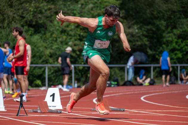 RECORD DATE NOT STATED Norddeutsche Leichtathletik Meisterschaften - Bremen, Deutschland 11.07.2026 BREMEN, DEUTSCHLAND - JULY 11: Phil GROLLA (Start Nr. 594, VfL Wolfsburg) during the Norddeutsche Leichtathletik Meisterschaften at Bremen on July 11, 2026 in Bremen, Deutschland. *** North German Track and Field Championships, Bremen, Germany, July 11, 2026 BREMEN, GERMANY JULY 11 Phil GROLLA Start No. 594, VfL Wolfsburg during the North German Track and Field Championships in Bremen on July 11, 2026 in Bremen, Germany Copyright: xBEAUTIFULxSPORTS PeterxWeberx