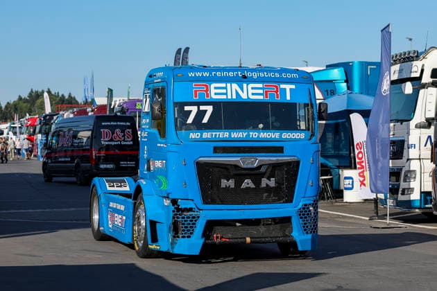 Rene Reinert (GER) MAN (77), Racing Racing im Fahrerllager zur Strecke , Deutschland, Motorsport, Int. Shell ADAC Truck Grand Prix, Goodyear ETRC FIA European Truck Racing Championship, Quali, 2026, 12.07.2026, Nürburg Nürburgring Deutschland *** Rene Reinert GER MAN 77, Racing at the drivers paddock, Germany, Motorsports, Int Shell ADAC Truck Grand Prix, Goodyear ETRC FIA European Truck Racing Championship, Qualifying, 2026, July 12, 2026, Nürburgring, Germany Copyright: xGrantxHubbsx