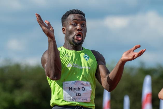 RECORD DATE NOT STATED Norddeutsche Leichtathletik Meisterschaften - Bremen, Deutschland 11.07.2026 BREMEN, DEUTSCHLAND - JULY 11: Noah OLABISI (Start Nr. 222, SV Werder Bremen) during the Norddeutsche Leichtathletik Meisterschaften at Bremen on July 11, 2026 in Bremen, Deutschland. *** North German Track and Field Championships, Bremen, Germany, July 11, 2026 BREMEN, GERMANY JULY 11 Noah OLABISI Start No. 222, SV Werder Bremen during the North German Track and Field Championships in Bremen on July 11, 2026 in Bremen, Germany Copyright: xBEAUTIFULxSPORTS PeterxWeberx