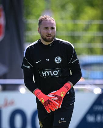 Fussball 1. Bundesliga 2026 2027 Testspiel 11.07.2026 SV Elversberg - FC Thun Torwart Nicolas Kristof (SV Elversberg) *** Soccer, Bundesliga 1, 2026–2027, Friendly Match, July 11, 2026, SV Elversberg vs. FC Thun, Goalkeeper Nicolas Kristof, SV Elversberg
