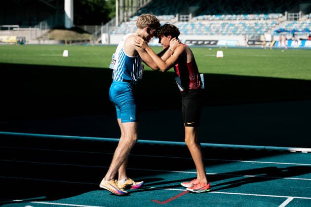 Merheim Finn Jakob (TuS Koeln rrh., 1037, 1500m Maenner), Hoyer Piet (Koenigsteiner LV, 518, 1500m Maenner), GER, Leichtathletik, Athletics, Deutsche Meisterschaften U16 U20, Wattenscheid, 11.07.2026, GER, Leichtathletik, Athletics, Deutsche Meisterschaften U16 U20, Wattenscheid, 11.07.2026 Wattenscheid *** Merheim Finn Jakob, TuS Koeln rrh, 1037, Men s 1500m; Hoyer Piet, Koenigsteiner LV, 518, Men s 1500m; GER, Track and Field, Athletics, German U16 and U20 Championships, Wattenscheid, July 11, 2026, GER, Track and Field, Athletics, German U16 and U20 Championships, Wattenscheid, July 11, 2026, Wattenscheid Copyright: xStefanxMayerx EP_SMR
