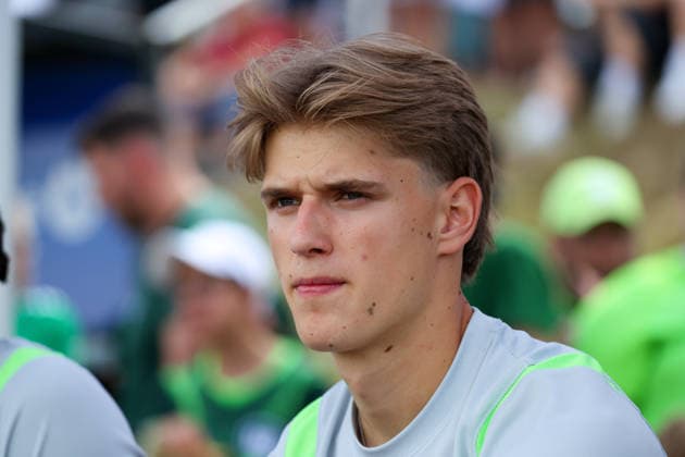 FSV Schöningen vs. VfL, Testspiel Schöningen, 11.07.2026, Fußball, Herren, Saison 2026 2027, Testspiel, FSV Schöningen vs. VfL Wolfsburg: Jan Bürger (VfL Wolfsburg) Deutschland *** FSV Schöningen vs. VfL, Friendly Match in Schöningen, July 11, 2026, Soccer, Men s, 2026–2027 Season, Friendly Match, FSV Schöningen vs. VfL Wolfsburg, Jan Bürger, VfL Wolfsburg, Germany