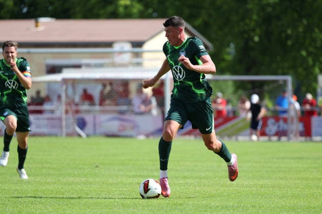 FSV Schöningen vs. VfL, Testspiel Schöningen, 11.07.2026, Fußball, Herren, Saison 2026 2027, Testspiel, FSV Schöningen vs. VfL Wolfsburg: Alessio Besio (VfL Wolfsburg) Deutschland *** FSV Schöningen vs. VfL, Friendly Match in Schöningen, July 11, 2026, Soccer, Men s, 2026–2027 Season, Friendly Match, FSV Schöningen vs. VfL Wolfsburg, Alessio Besio, VfL Wolfsburg, Germany