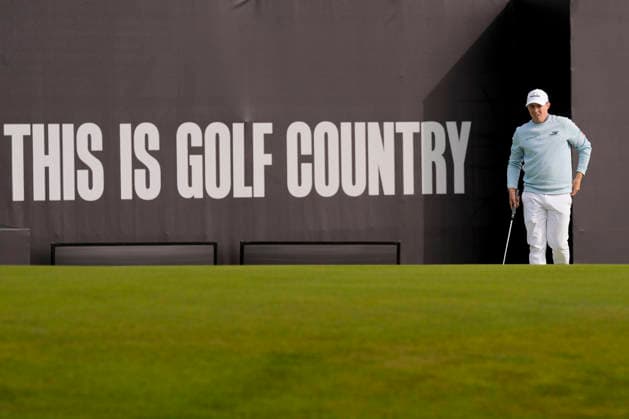 NORTH BERWICK, SCOTLAND - JULY 12: Matt Fitzpatrick lines up a putt on the eighteenth green during the delayed Round 3 of the Genesis Scottish Open at the Renaissance Club, North Berwick on July 12, 2026 in North Berwick, Scotland Genesis Scottish Open Round 3