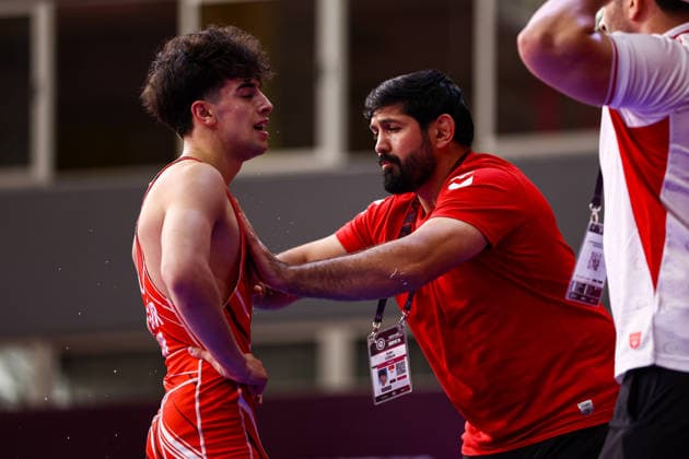 U20 European Championships 57kg FS - Ebubekir Gur (TUR) *** U20 European Championships, 57 kg Freestyle, Ebubekir Gur (TUR) Copyright: xJakexKirkmanx xUnitedxWorldxWrestlingx Jake Kirkman United World Wrestling