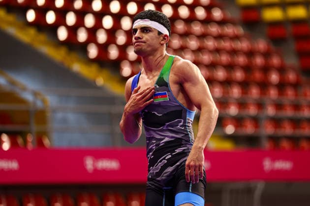 U20 European Championships 57kg FS - Muhammad Ismayilov (AZE) *** U20 European Championships, 57 kg Freestyle: Muhammad Ismayilov (AZE) Copyright: xJakexKirkmanx xUnitedxWorldxWresx Jake Kirkman United World Wres