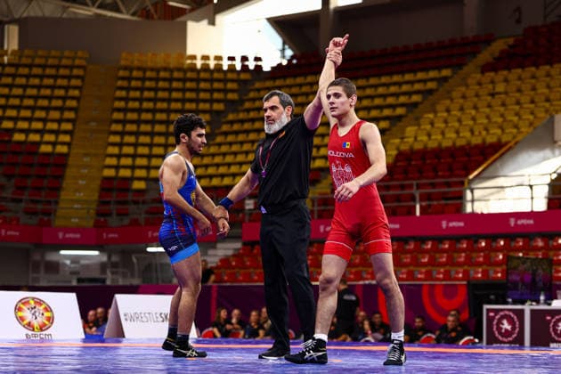 U20 European Championships 65kg FS - Maxim Dimov (MDA) df. Aren Hayrapetyan (ARM) *** U20 European Championships, 65 kg Freestyle: Maxim Dimov (MDA) def. Aren Hayrapetyan (ARM) Copyright: xJakexKirkmanx xUnitedxWorldxWresx Jake Kirkman United World Wres