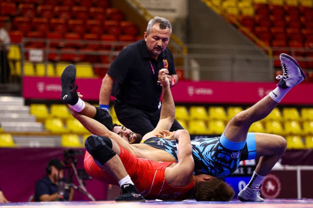 U20 European Championships 70kg FS - Ionut Triboii (MDA) df. Zurab Abalaki (GEO) *** U20 European Championships, 70 kg Freestyle: Ionut Triboii (MDA) def. Zurab Abalaki (GEO) Copyright: xJakexKirkmanx xUnitedxWorldxWrestlingx Jake Kirkman United World Wrestling