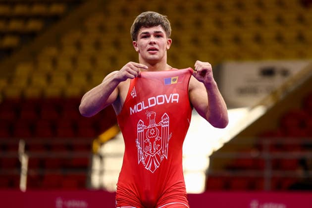 U20 European Championships 70kg FS - Ionut Triboii (MDA) *** U20 European Championships, 70 kg Freestyle: Ionut Triboii (MDA) Copyright: xJakexKirkmanx xUnitedxWorldxWrestlingx Jake Kirkman United World Wrestling