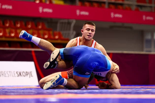 U20 European Championships 70kg FS - Ramazan Abdulkadyrov (RUS) df. Vladislav Stanislavov Seizov (BUL) *** U20 European Championships, 70 kg Freestyle: Ramazan Abdulkadyrov (RUS) defeated Vladislav Stanislavov Seizov (BUL) Copyright: xJakexKirkmanx xUnitedxWorldxWrestlingx Jake Kirkman United World Wrestling