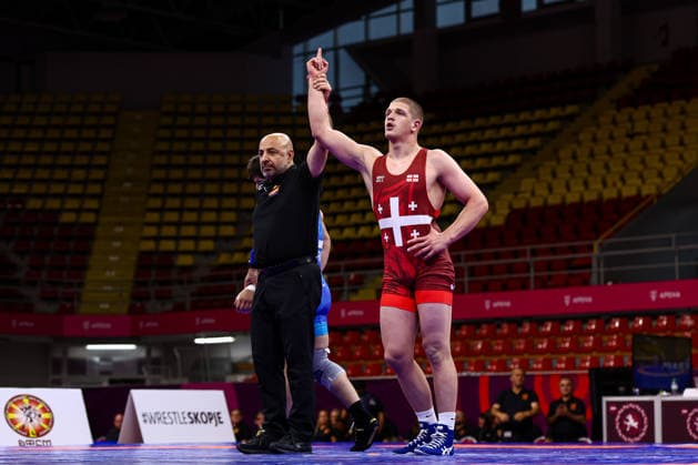 U20 European Championships 97kg FS - Konstantine Petriashvili (GEO) df. Ashab Dadaev (FRA) *** U20 European Championships, 97 kg Freestyle: Konstantine Petriashvili (GEO) def. Ashab Dadaev (FRA) Copyright: xJakexKirkmanx xUnitedxWorldxWresx Jake Kirkman United World Wres