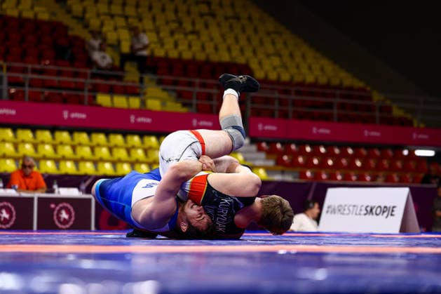U20 European Championships 97kg FS - Shamil Tambiev (RUS) df. Rostyslav Kuryliak (UKR) *** U20 European Championships, 97 kg Freestyle: Shamil Tambiev (RUS) defeated Rostyslav Kuryliak (UKR) Copyright: xJakexKirkmanx xUnitedxWorldxWrestlingx Jake Kirkman United World Wrestling