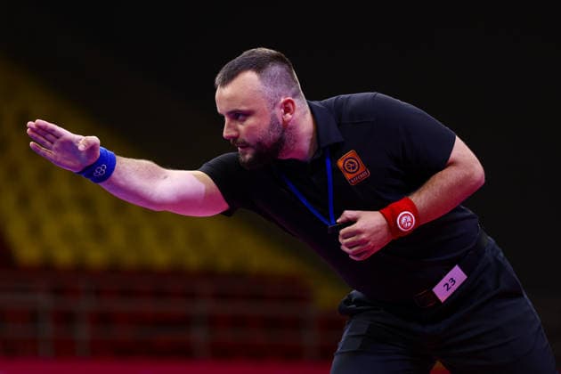 U20 European Championships Referee *** U20 European Championships Referee Copyright: xJakexKirkmanx xUnitedxWorldxWresx Jake Kirkman United World Wres